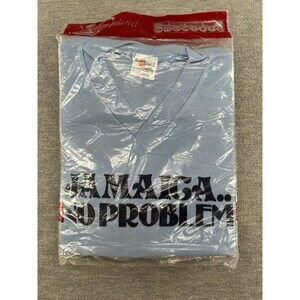 SUN ISLAND - Vintage  Jamaica No Problem Blue Tee Shirt Size Medium   A52